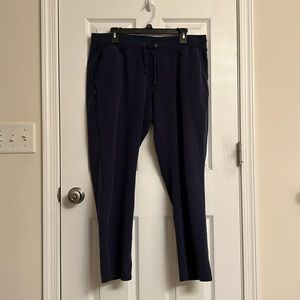 Hanes Navy Blue French Terry Sweatpants Drawstring Pockets Cotton-blend Size XXL